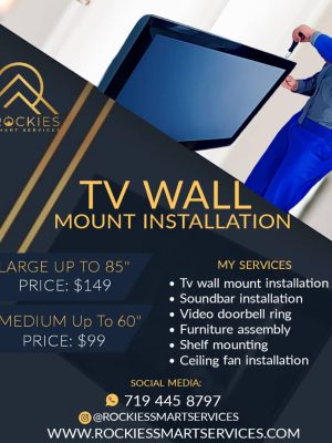 TV WALL MOUNT INSTALLATION (MEDIUM - LARGE ) Up To 85"